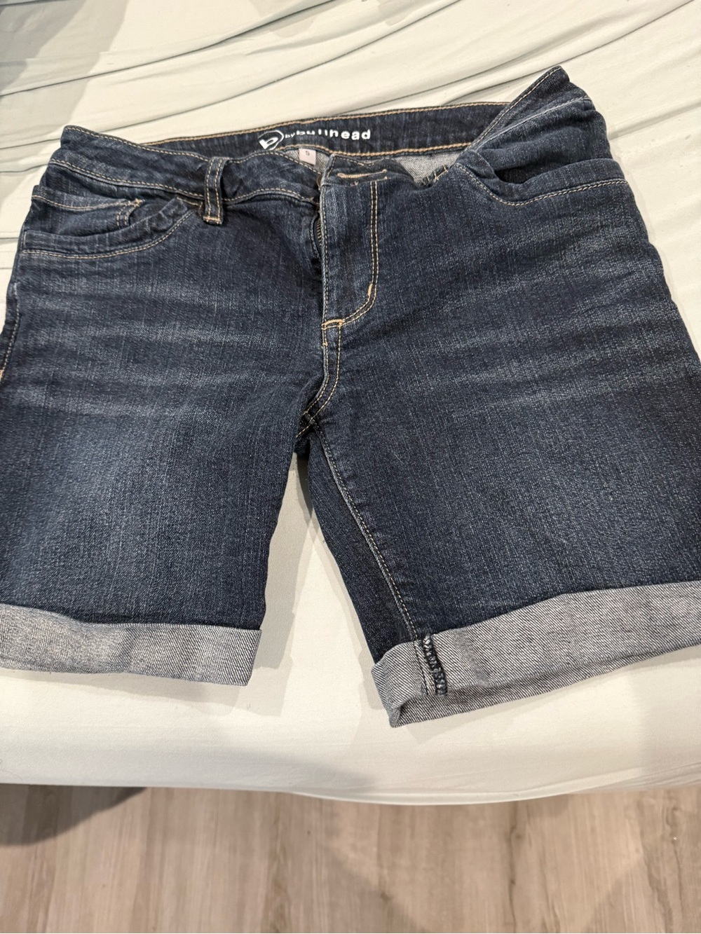 Dark Indigo Rolled Cuff Women’s Denim Shorts